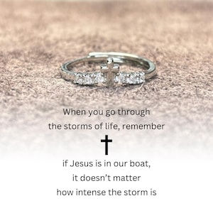 Bague croisée ajustable pour femme, bagues croix inspirantes avec une carte de message significative, cadeau de Noël de bijoux pour elle