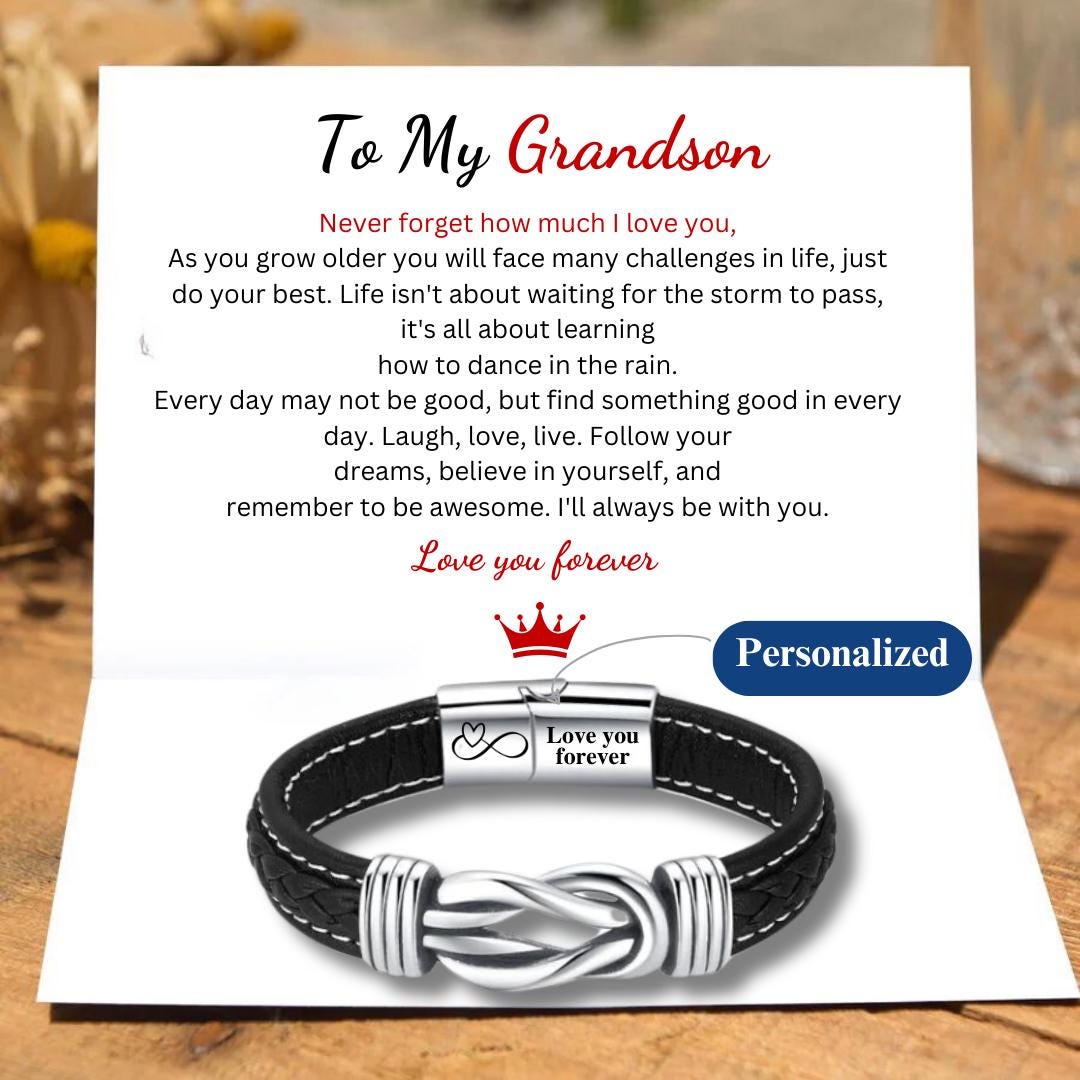 1 pezzo Bracciale in pelle con nodo infino legato per sempre, idea
