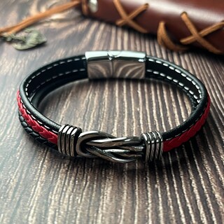Bracciale Uomo Infinito In Pelle Intrecciata Con Incisione 'Love You Forever' - Regalo Per Papà, Marito, Fidanzato - ARICHDUDE