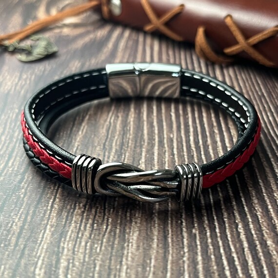 Bracciale Uomo Infinito In Pelle Intrecciata Con Incisione 'Love You Forever' - Regalo Per Papà, Marito, Fidanzato - ARICHDUDE