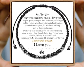 To My Son Morse Code Bracelet: Secret Message Gift