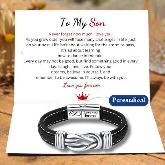 OrcaJump - Regalo Para El Día Del Padre-Pulsera De Cuero Trenzado Para