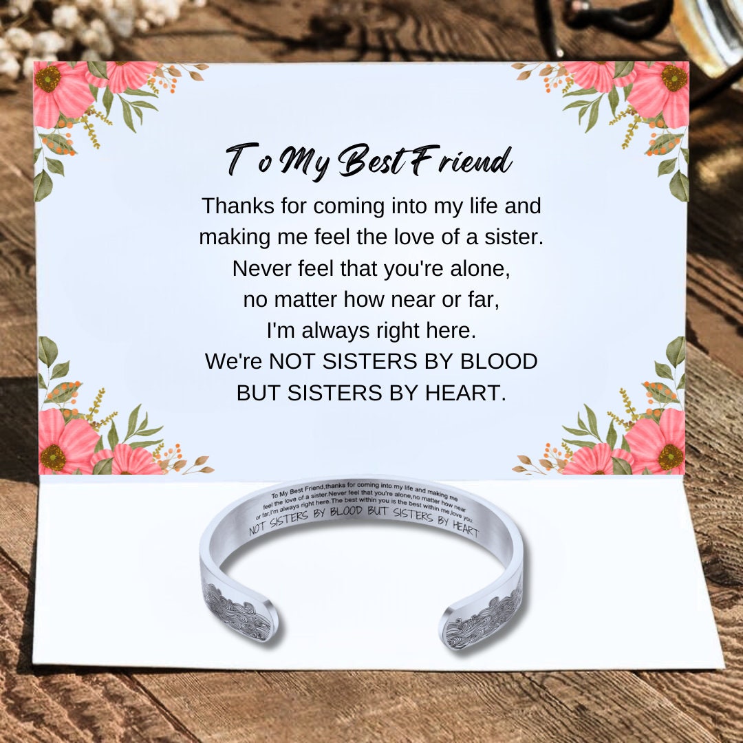 NINAMAID Best Friends Engraved 925 Sterling Silver Half Heart Shaped  Inspirational Friendship Bracelets Set 2, Silver, Without Stone :  : Fashion