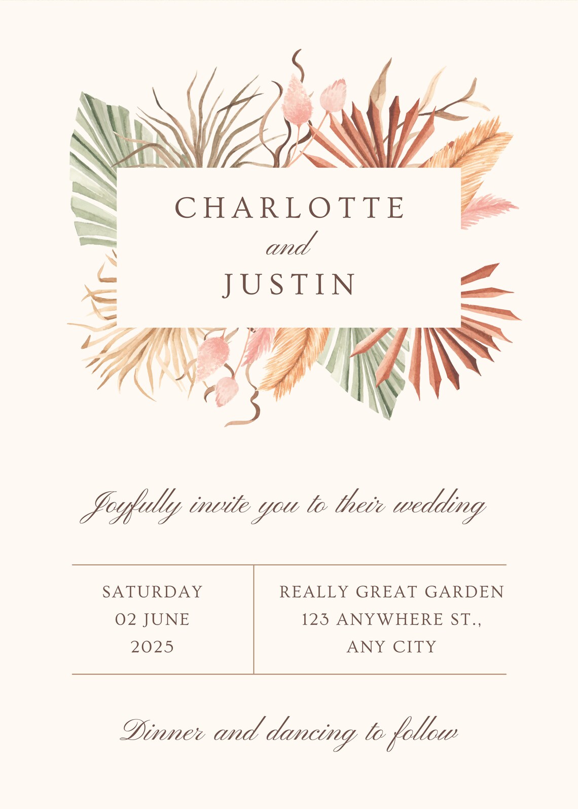 Wedding Invitation Card Canva Template Immediately Download Etsy