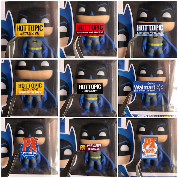 Exclusive Sticker Hot Topic, Walmarte and PX. Renew, replace or make your Funko Pop collection exclusive.