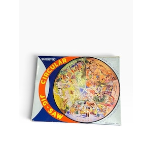 Vintage Waddingtons Circular Jig-Saw Puzzle 500 Pieces World Regions Design 521