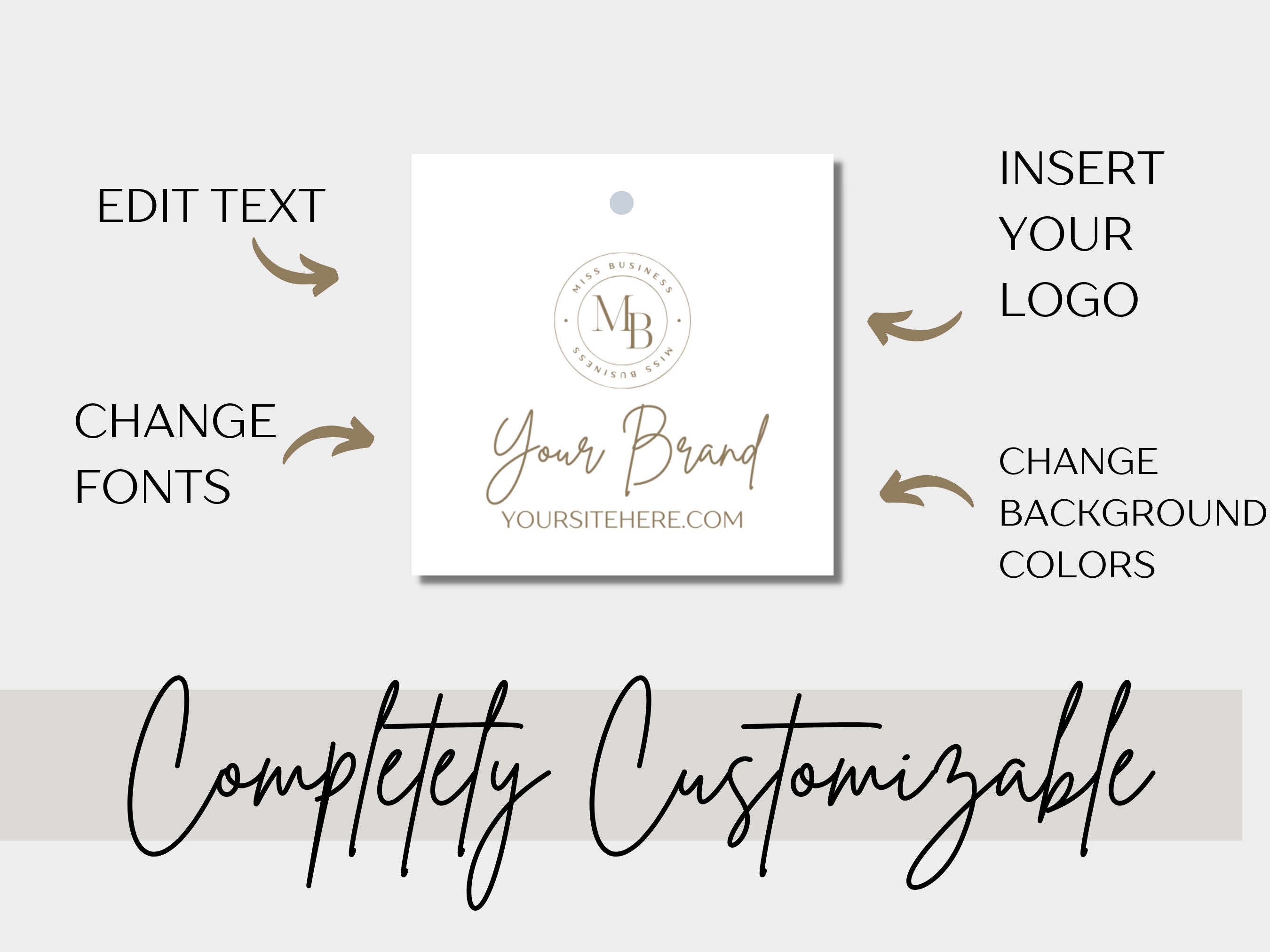 Editable Hanging Tags Template, Editable Price Tag Label, Custom Swing