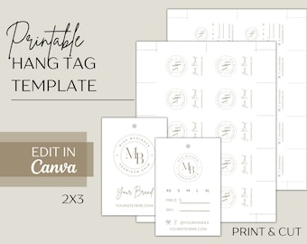 Modelo de etiquetas suspensas editáveis, etiqueta de preço editável, etiquetas de balanço personalizadas, etiqueta de roupa Canva, etiqueta de preço de boutique personalizável Canva