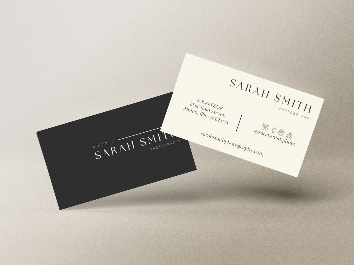 Simple Business Card Template DIY Printable Business Card Etsy