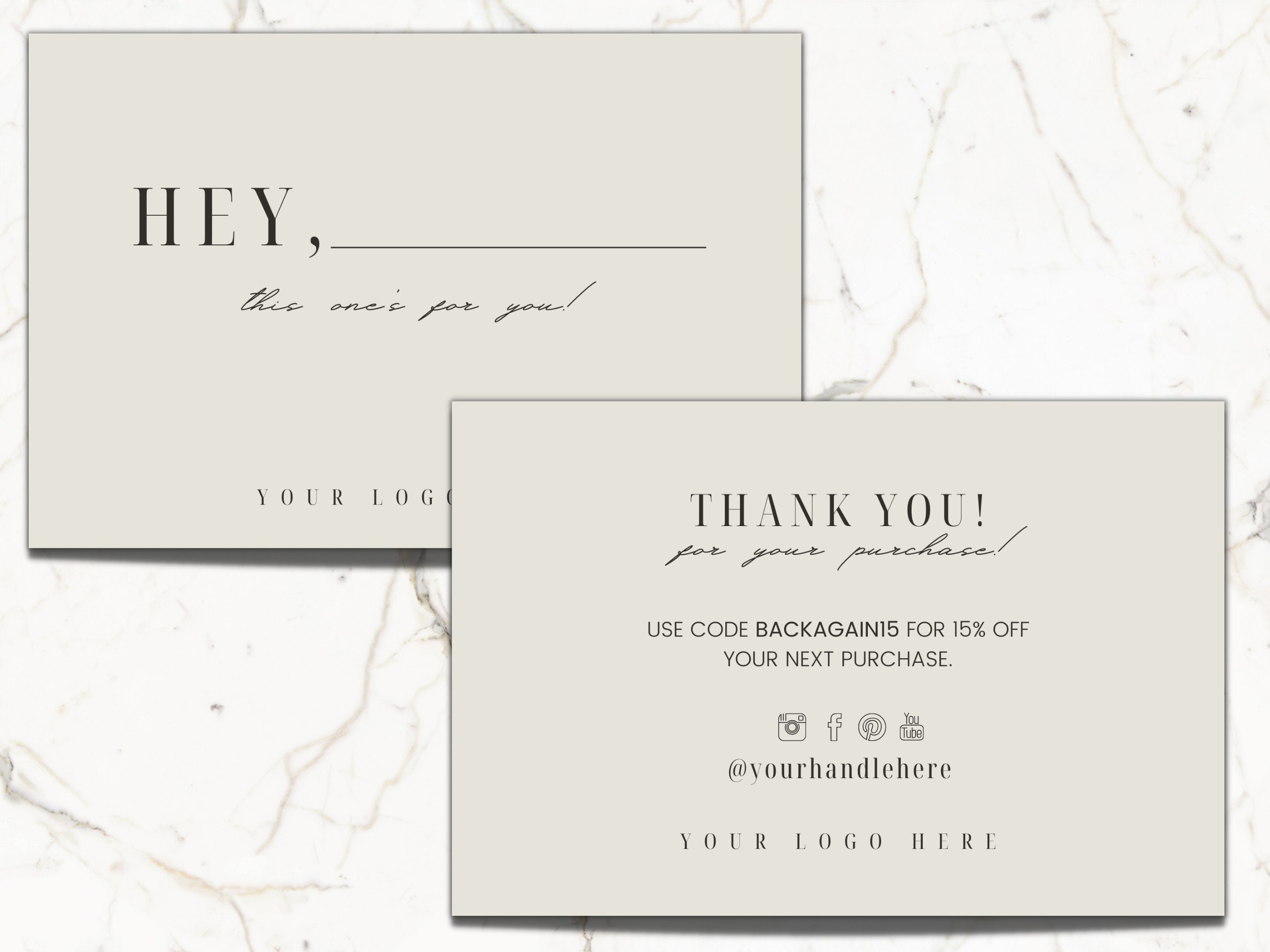 Editable Business Thank You Card, Printable Thanks for Your Purchase ...