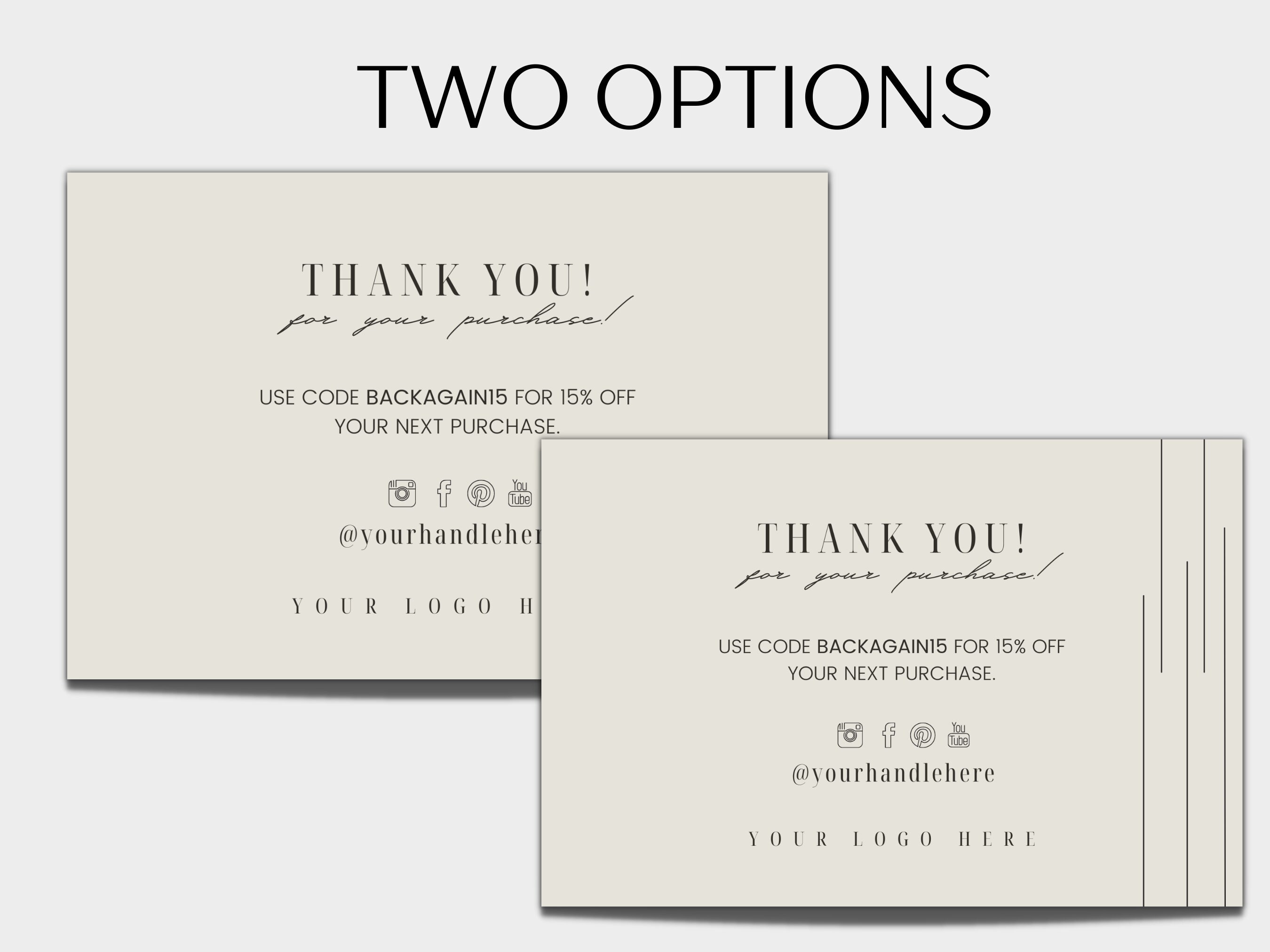 Editable Business Thank You Card, Printable Thanks for Your Purchase ...