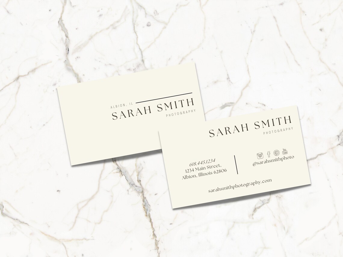 Simple Business Card Template DIY Printable Business Card Etsy