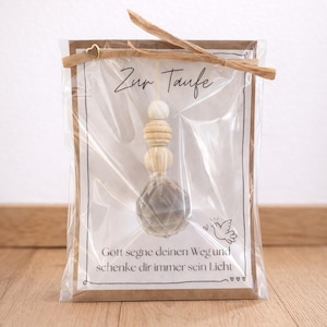 Sonnenfänger Taufe – Christliches Geschenk zur Taufe – Lichtfänger Fenster Kristall – Taufgeschenk Erinnerung – Geschenk Paten
