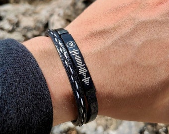 Leren armband met Spotify