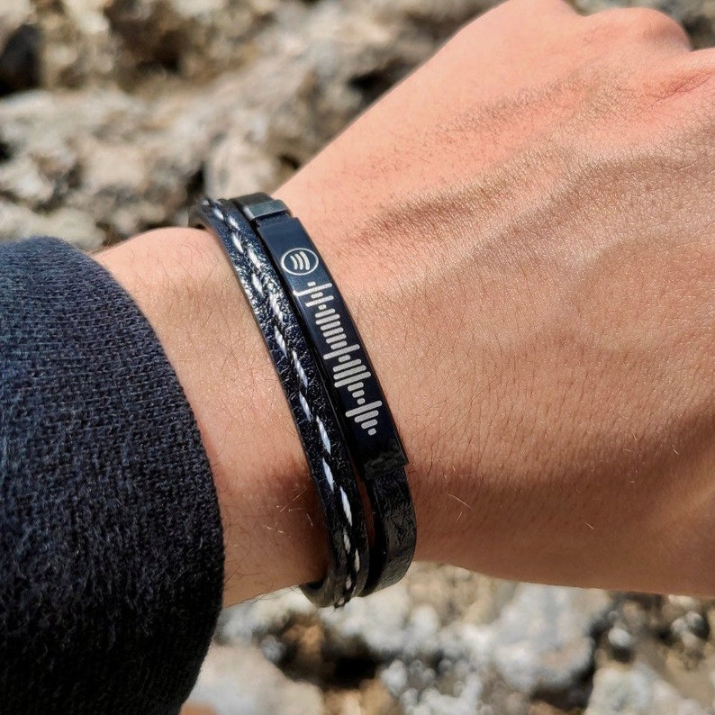 Leather Bracelet with Spotify image 1