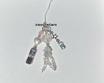 white jelly fish y2k phone charm / phone strap