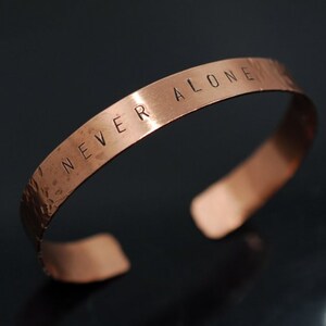 Personalized Hand Stamped Copper Bracelet Custom Copper Bracelet Pure Copper Unisex Bangle Viking Bracelet Cuff Personalised. image 3