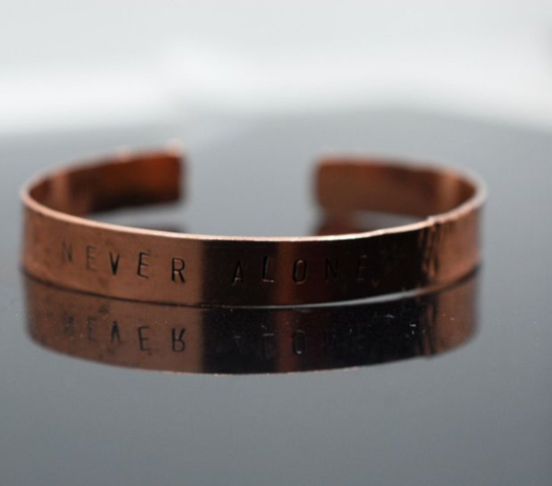 Personalized Hand Stamped Copper Bracelet Custom Copper Bracelet Pure Copper Unisex Bangle Viking Bracelet Cuff Personalised. image 1