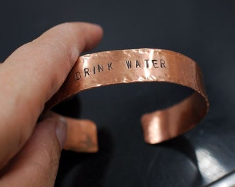 Personalized Hand Stamped Copper Bracelet - Custom Copper Bracelet - Pure Copper - Unisex Bangle - Viking Bracelet - Cuff Personalised.