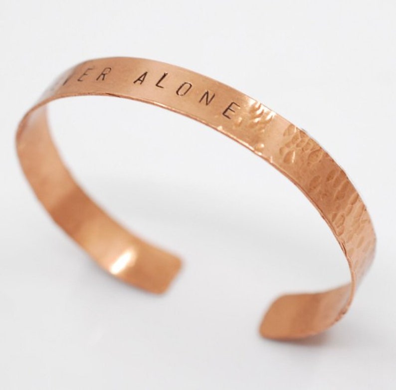 Personalized Hand Stamped Copper Bracelet Custom Copper Bracelet Pure Copper Unisex Bangle Viking Bracelet Cuff Personalised. image 2