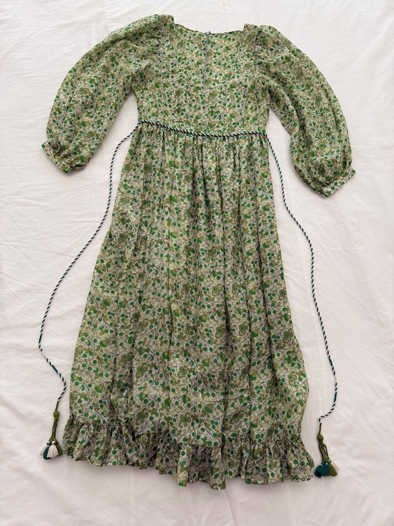 green silk flower dress Green Flower 100% Silk Maxi Dress main image 0
