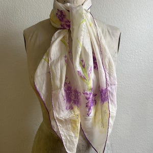 Lavender Floral Silk Scarf