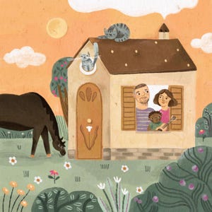 Custom Family or Couple Portrait – Hand-Drawn House Illustration – High-Quality Print – Personalized Gift image 13