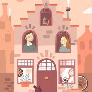 Custom Family or Couple Portrait – Hand-Drawn House Illustration – High-Quality Print – Personalized Gift image 10