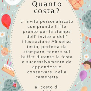 Custom Hand-Drawn Birthday Invitation – Personalized Kids Party Invite – Illustration – Printable Birthday Card image 9