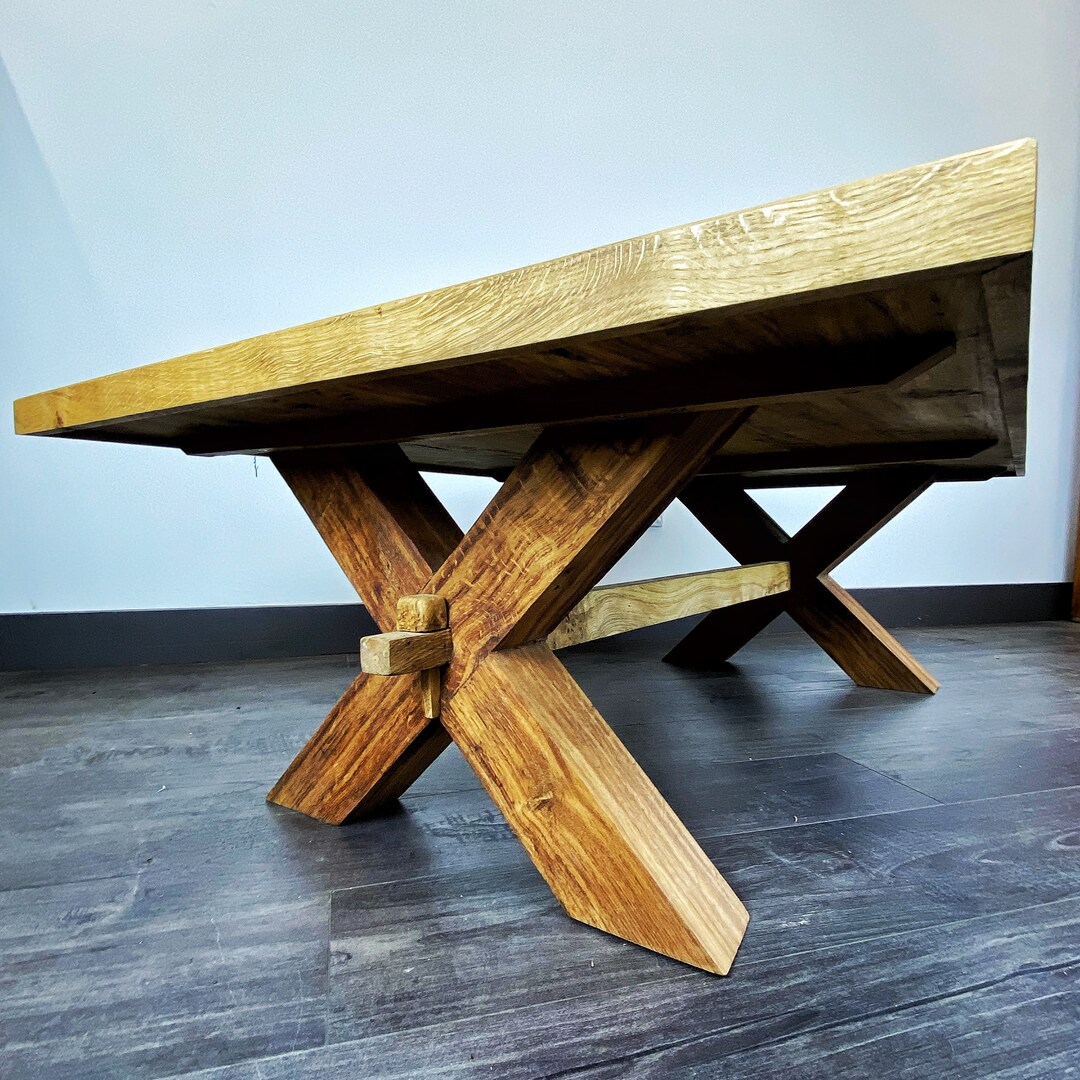 Rustic Solid Oak Coffee Table Etsy