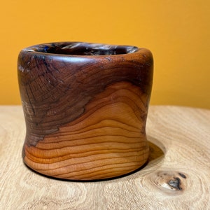 Small Yew Wood & Epoxy Resin Pot