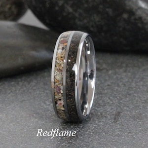 Your Sand Wedding Ring Two channels Sand Ring Rose Gold Black Yellow Silver Gray Tungsten Ring, anniversary ring, wedding ring, custom order