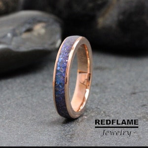 Solid 14K Rose Gold Ring Alexandrite ring 4mm band Ring, Wedding Ring Anniversary Ring Band Men Ring Women ring Gold