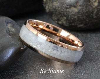Rainbow Moonstone Ring, Rose Gold Moonstone Wedding Ring, Women Ring Black Yellow Silver Gray Tungsten Wedding Ring, Mens Ring, Custom Order