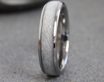 Anillo para hombre hecho con retazos de tela de vestido de novia, personalizado con los restos de tu vestido de novia, plata, oro amarillo, oro rosa, banda negra