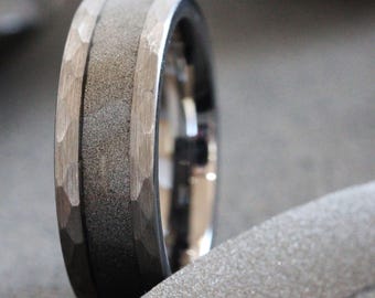 Your Car Paint Chip Inlay Tungsten Ring