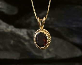 2 CT Oval Cut Red Ruby Necklace/ Simple Halo Necklace For Everyday / Chain Necklace For Womens / Gorgeous Gift for Wife