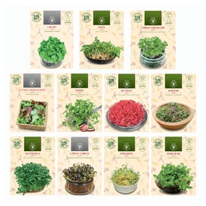 Complete Microgreens Growing Kit - 11 Seed Variety Pack for Easy Indoor Gardening - Nutrient-Rich, Fast Sprouting