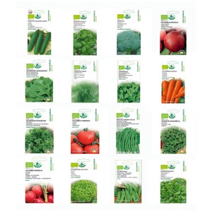 16-Piece Organic Vegetable & Herb Seed Collection - High-Yield, Easy Grow, Diverse Garden Kit