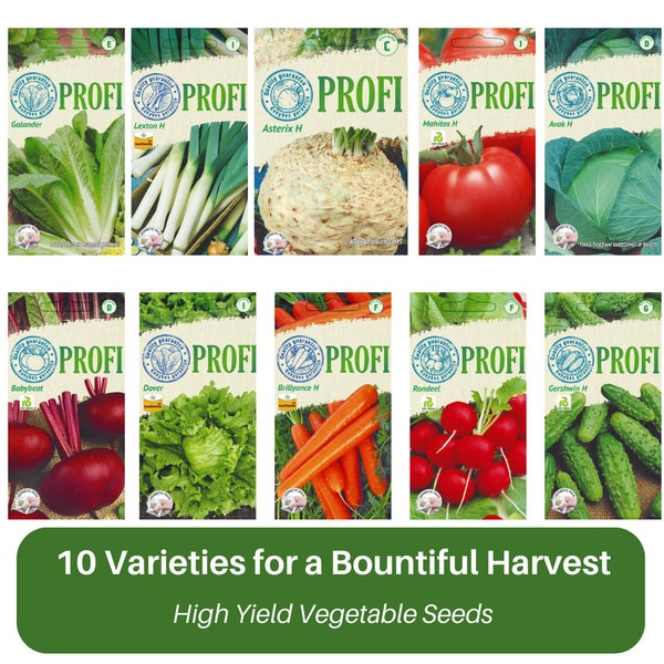 10-Variety Premium Vegetable Seed Collection - Easy Grow, High-Yield, Disease-Resistant Varieties