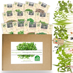 Nutrient-Packed 12-Variety Microgreen Seed Collection - Fresh Flavors for Home Chefs - Easy to Grow