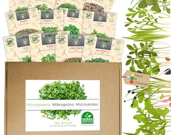 Collezione di 12 varietà di semi di microverdura per germogli freschi e nutrienti coltivati in casa