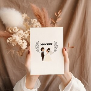 Rustic 5x7 card mockup, Simple greeting card mockup, Invitation mockup, Card mockup, Boho wedding mock up neutral, Wedding invite mockup