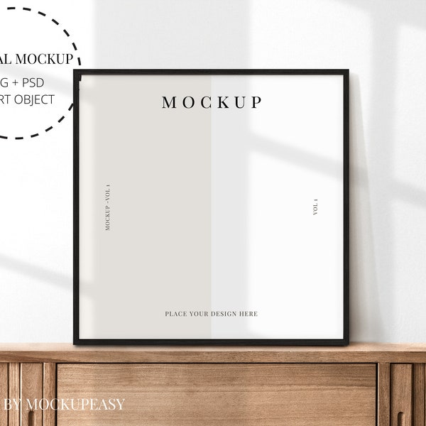 Black Square Frame Mock up, Boho Wall Art Mockup, Wood Frame Mockup, Gallery Wall Mockup, Farmhouse Mockup, Wood Sign Mockup, Canva Mockup