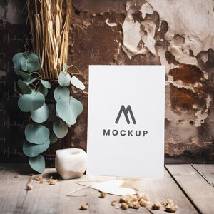 5x7 Invitation Mockup, Greeting Card Mockup, Card Mockup, Boho Wedding mockup, Neutral Wedding Invite Mockup, Sign Mockup, Stationary mockup