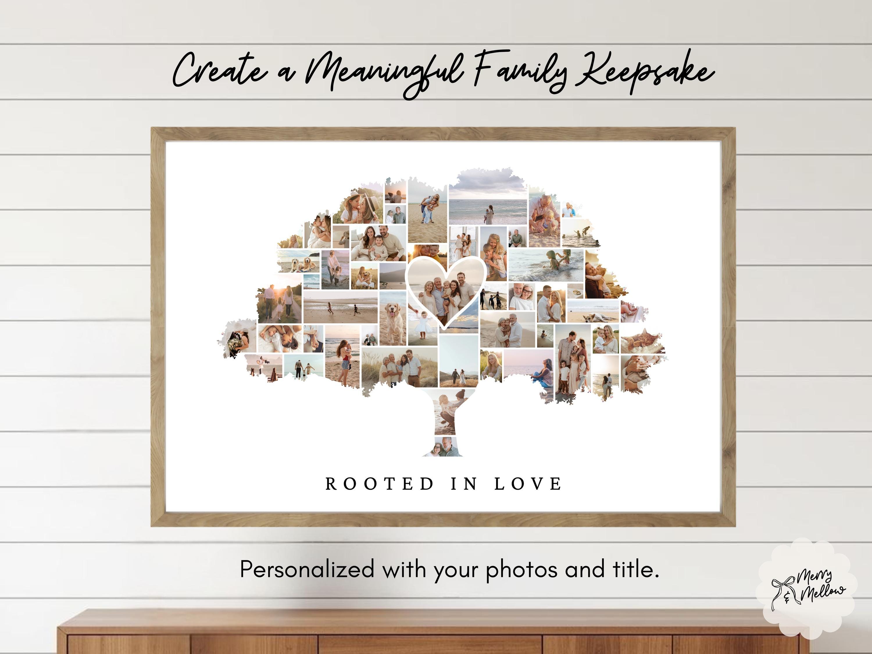 Family Tree Photo Collage With Heart | Editable Canva Template | Custom ...
