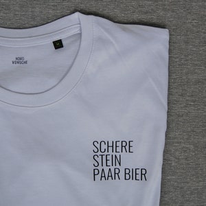 T-Shirt Herren Schere Stein paar Bier Bio Baumwolle T-Shirt Statement T-Shirt mit Spruch Geschenk Mann, Bier, Wochenende image 3