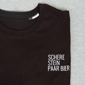 T-Shirt Herren Schere Stein paar Bier Bio Baumwolle T-Shirt Statement T-Shirt mit Spruch Geschenk Mann, Bier, Wochenende image 1