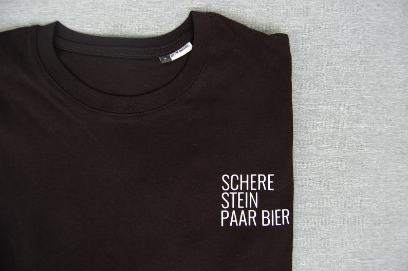 T-Shirt Herren Schere Stein paar Bier Bio Baumwolle T-Shirt Statement T-Shirt mit Spruch Geschenk Mann, Bier, Wochenende image 1