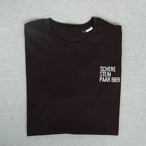 T-Shirt Herren Schere Stein paar Bier Bio Baumwolle T-Shirt Statement T-Shirt mit Spruch Geschenk Mann, Bier, Wochenende image 2